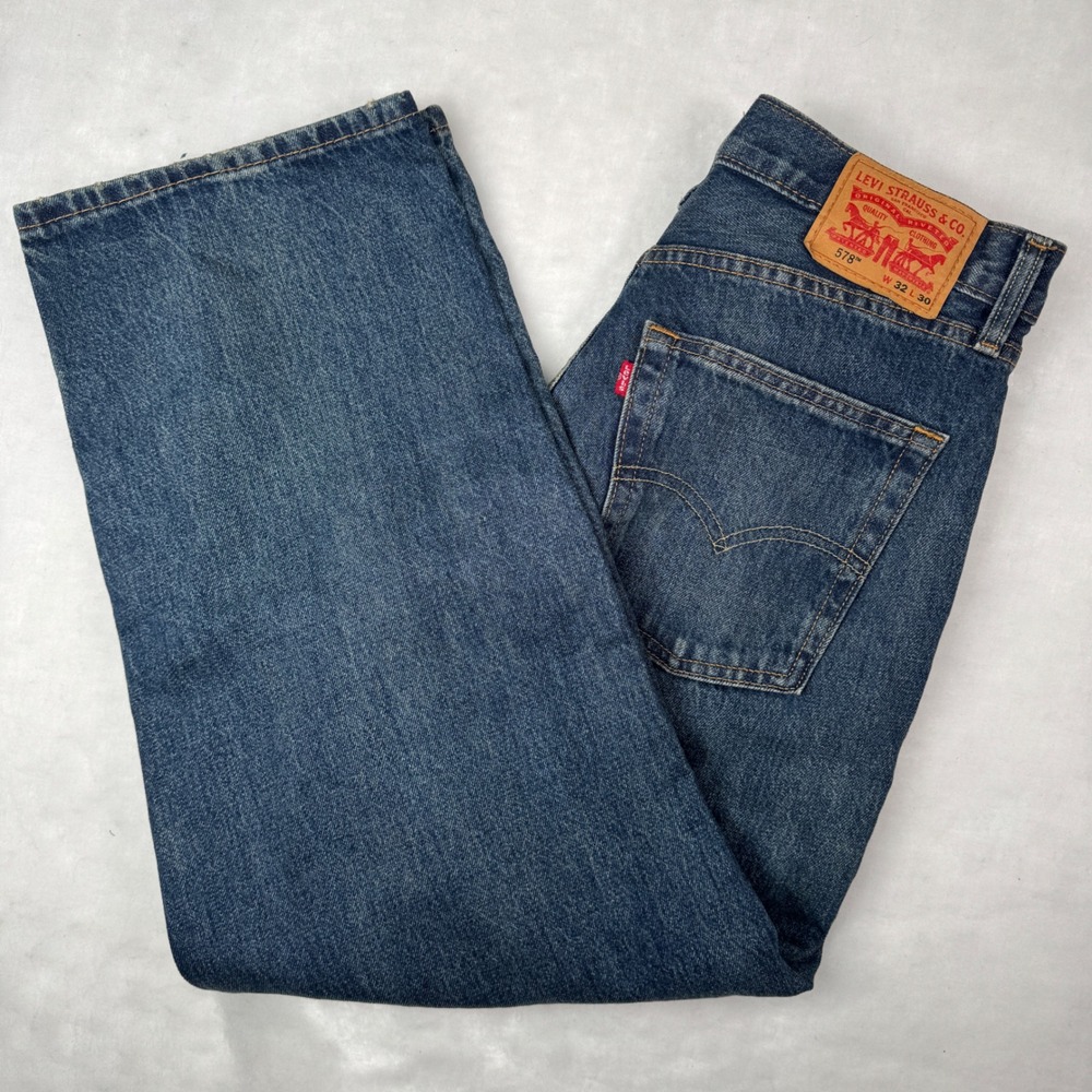 Levi's 578 Baggy Denim Jeans Men's Size 32x30 Blue Cotton Y2K